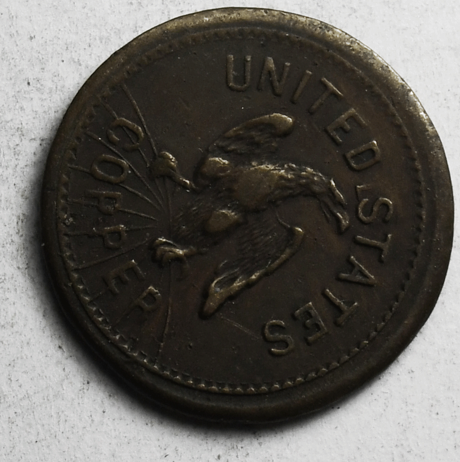United States Copper Tradesmens Currency Patriotic Civil War Token 20mm