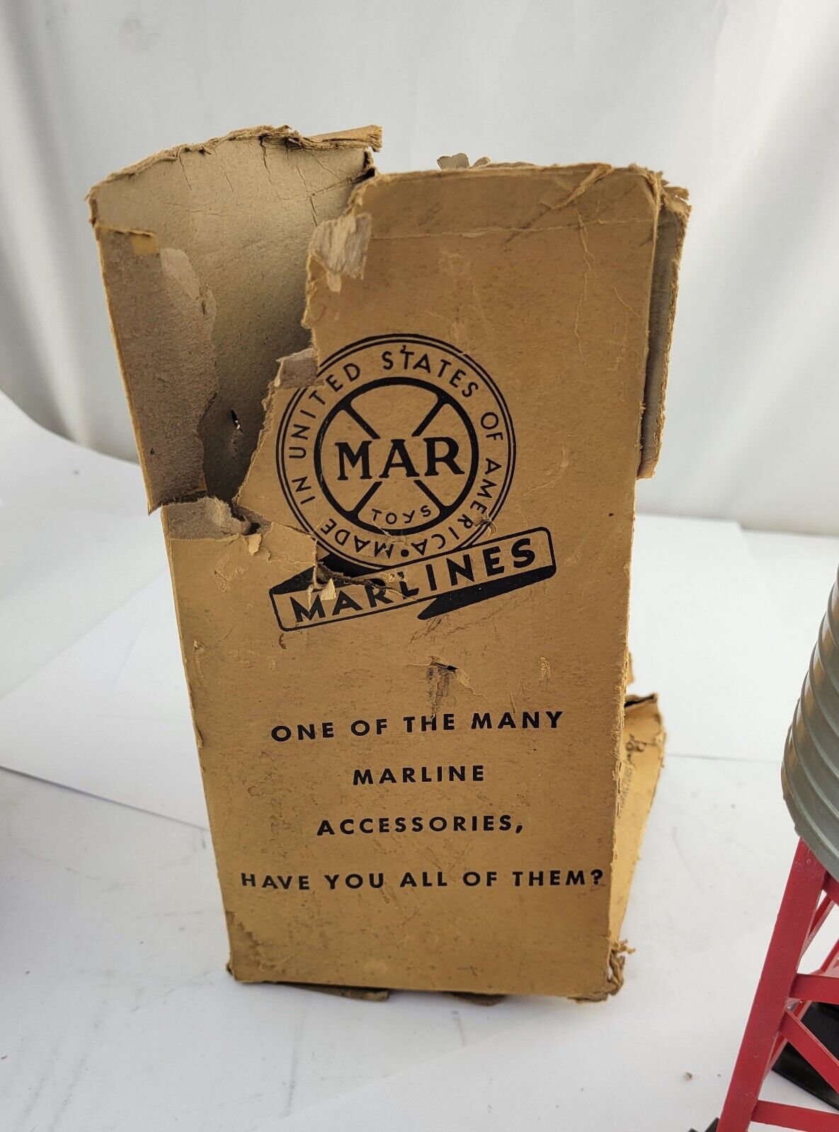 Louis Marx #065 O Gauge 8" Plastic Water Tower RR Train Missing Spout With Box