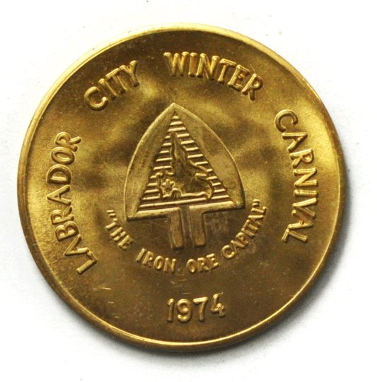 1974`Canada $2 Trade Dollar 39mm Labrador City Winter Carnival Iron One