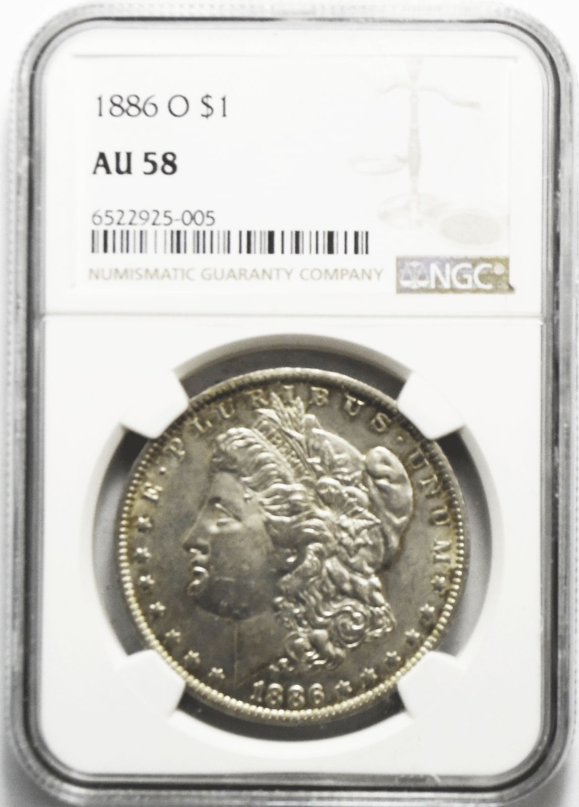 1886 O $1 Morgan Silver One Dollar NGC  New Orleans AU58