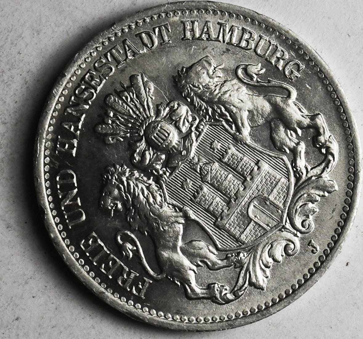 1923 Germany Hamburg Notgeld Aluminum 1/2 Million Mark