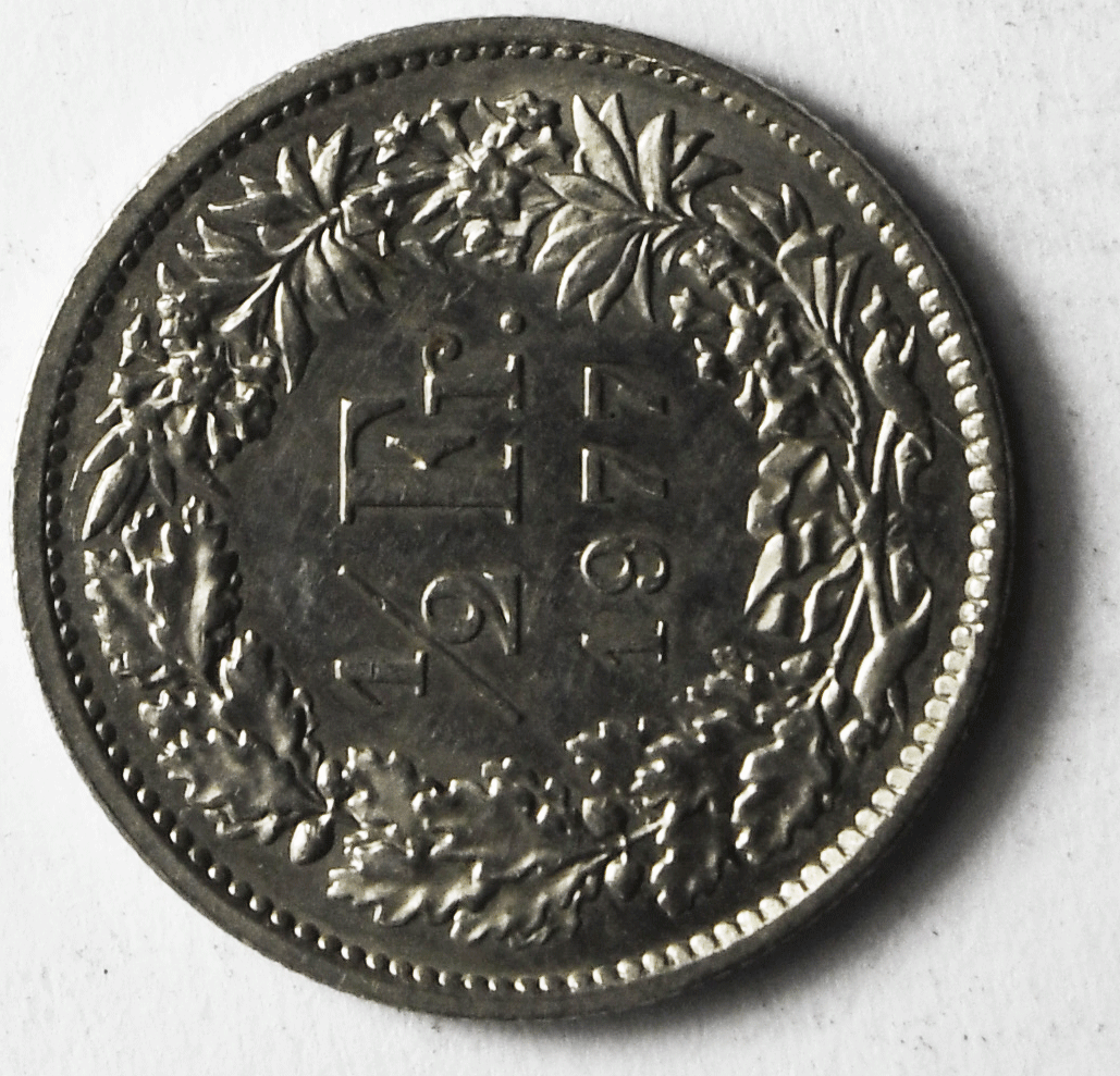 1977 Switzerland 1/2 Half Franc KM# 23a.1 Copper Nickel Coin