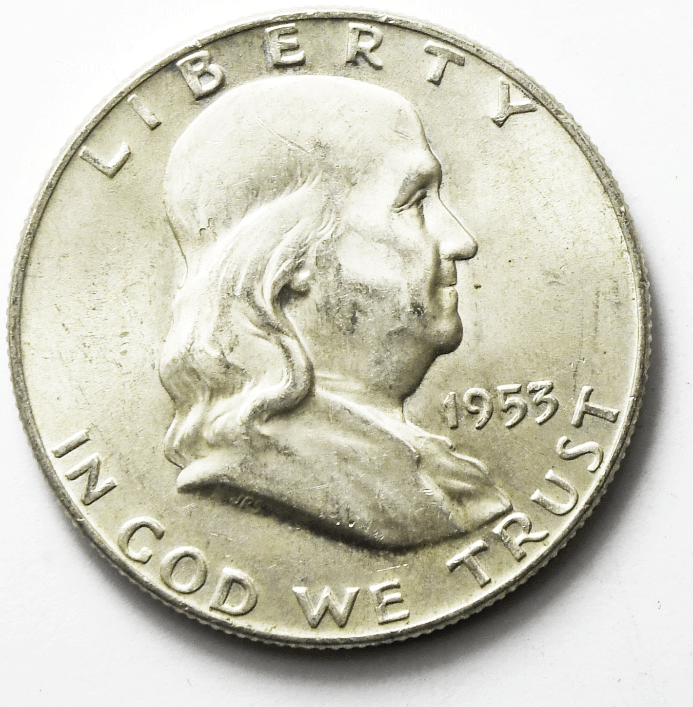 1953 D 50c Franklin Silver Half Dollar Fifty Cents Denver AU