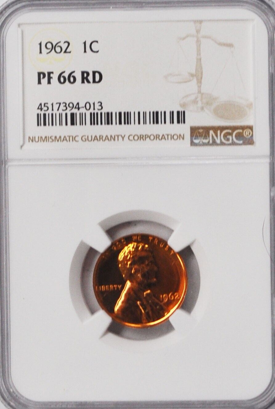 1962 1c Proof Lincoln Memorial Cent One Penny NGC PF66 RD Gem