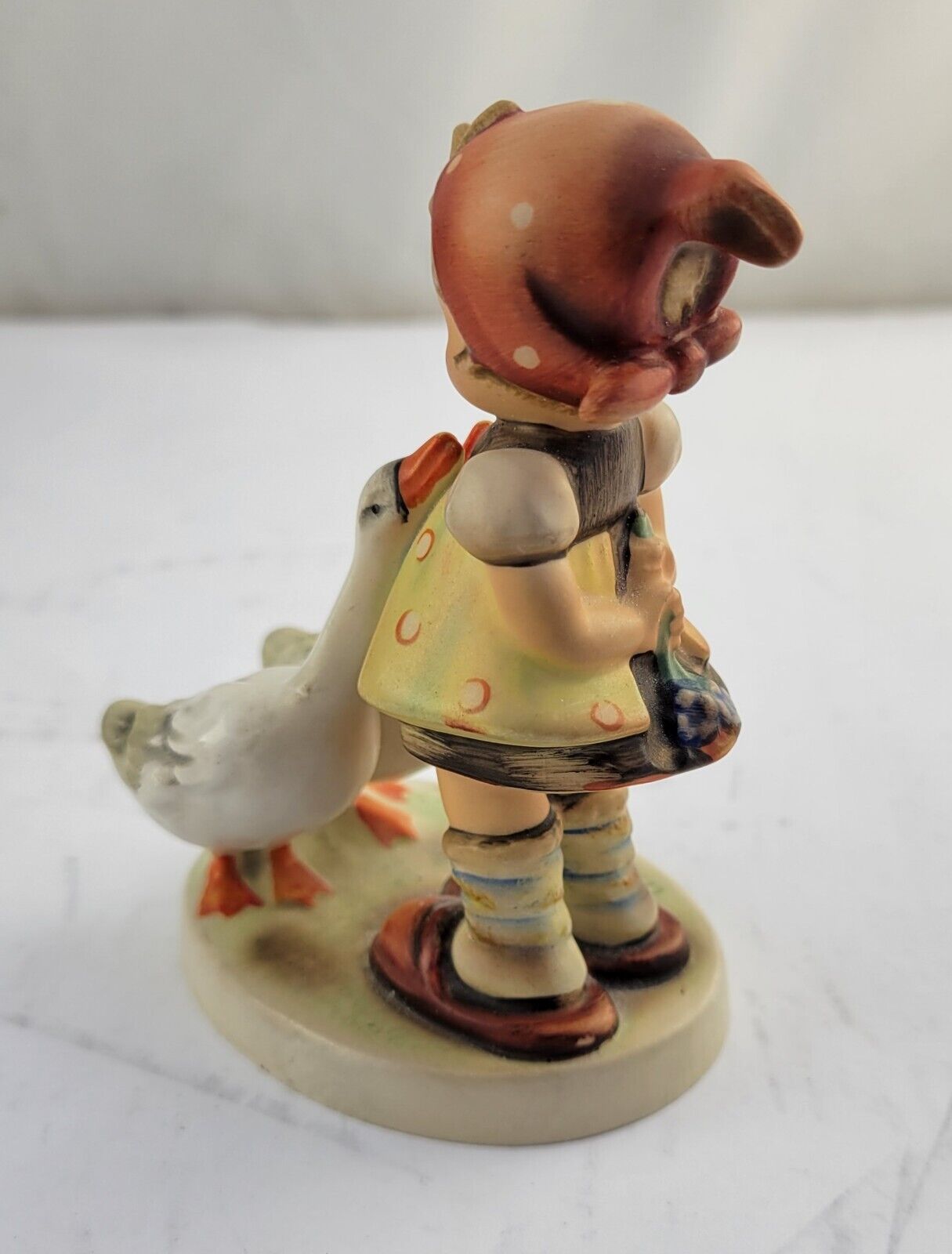 Hummel "Goose Girl" Figurine 47 3/0 TMK 2 Blue Bee Geese 4"