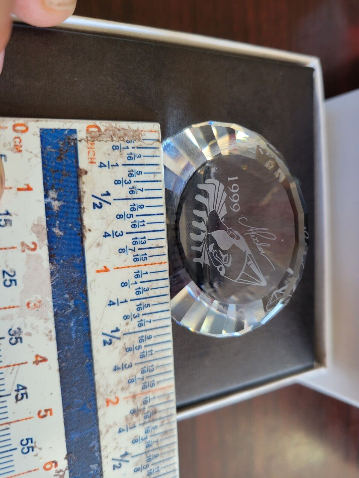 1999 Swarovski Crystal Art SCS Paperweight Masquerade Pierrot Gala Plaque Boxed