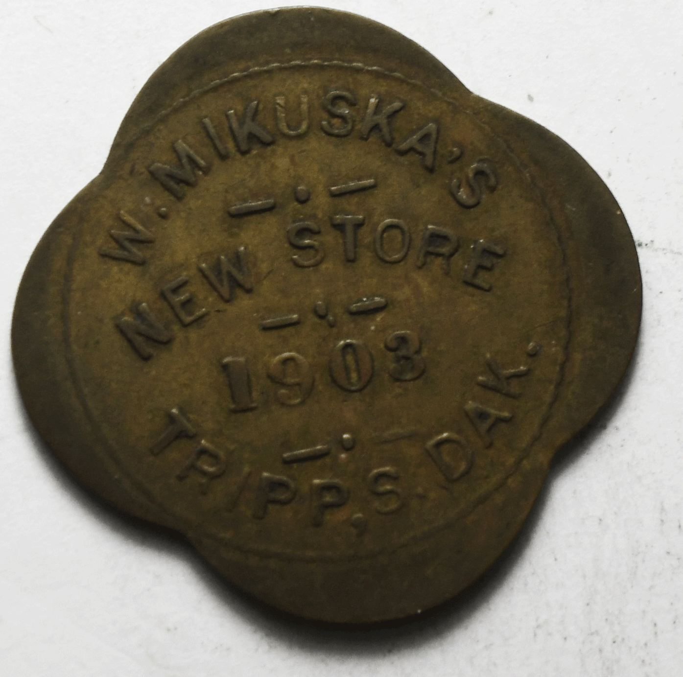 1903 Tripp South Dakota 1903 Mikuska's Store 10 Cents Trade Token 28mm