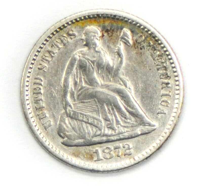 1872 H10c Seated Liberty Silver Half Dime Philadelphia