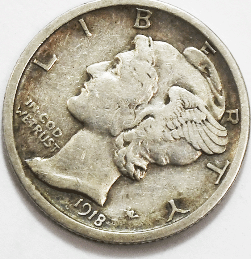 1918 D 10c Mercury Silver Dime Rare Ten Cents San Francisco