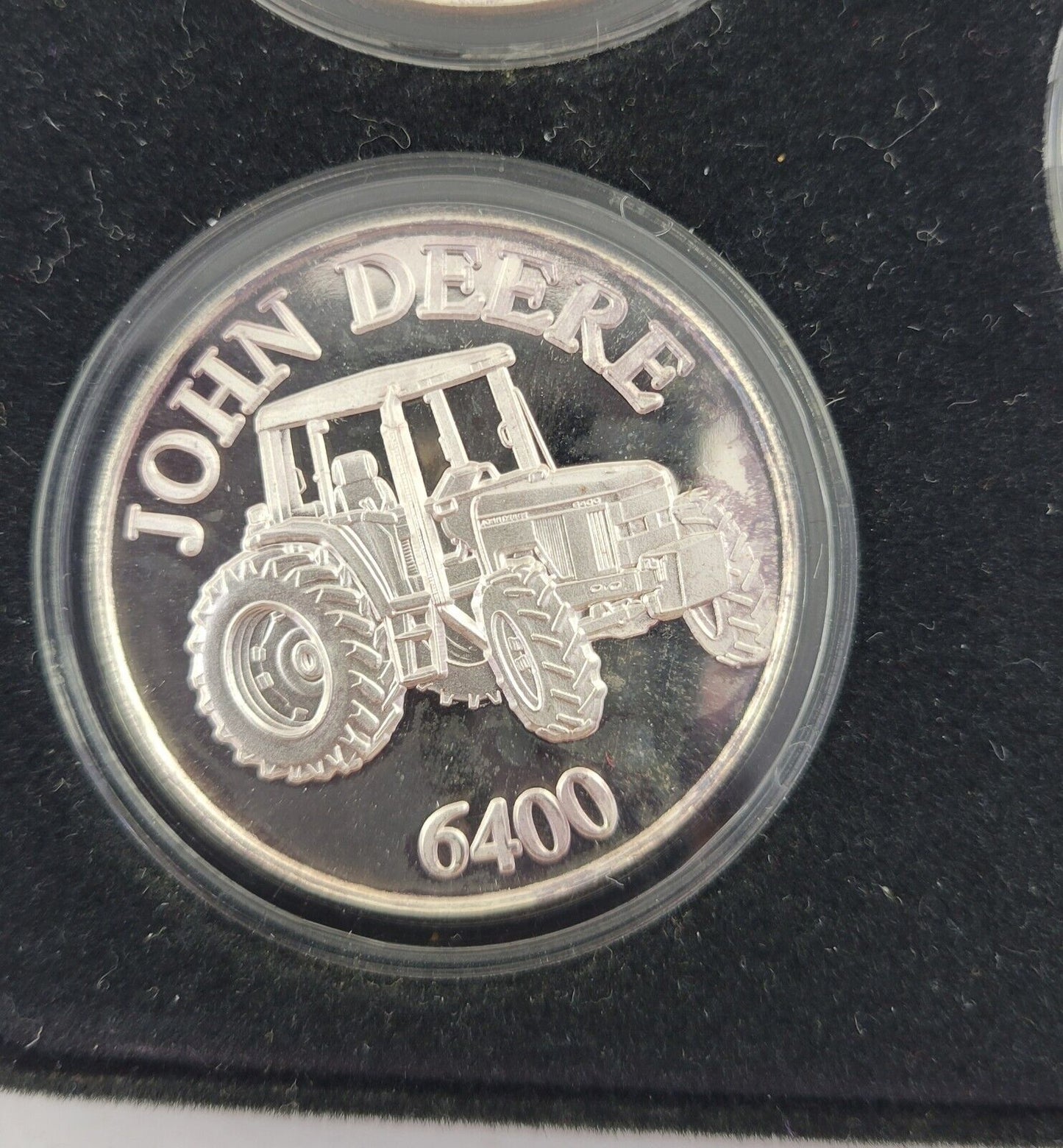 John Deere Tractor 5pc Set Of 1 oz .999 Fine Silver Rounds In Plastic & Boxed