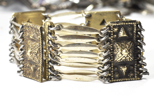 Sterling Silver Shutters & Doors Ornate 8 Part Link Bracelet 30mm 7-1/2"
