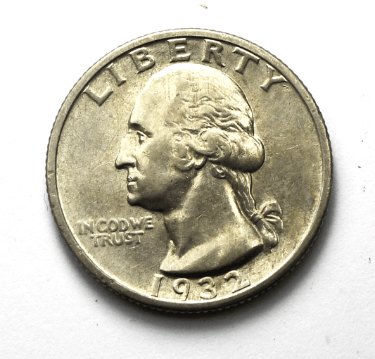 1932 S 25c Twenty Five Cents US Silver Quarter Dollar San Francisco AU