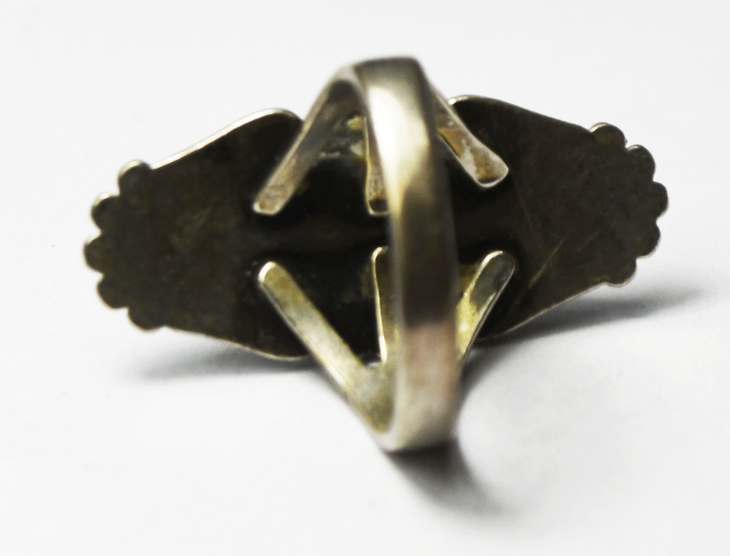 Antique Sterling Silver Bell Trading 32mm Elongated Domed Ring Size 7-1/2