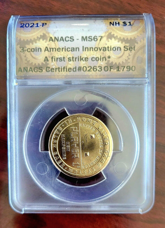 2021 P Innovation New Hampshire MS67 ANACS First Strike Video Game Ralph Baer