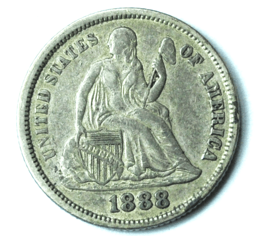 1888 10c Seated Silver Dime Ten Cents Philadelphia