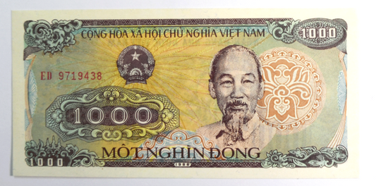1988 Vietnam 1,000 Thousand Dong Uncirculated Banknote ED 9719438 Elephant