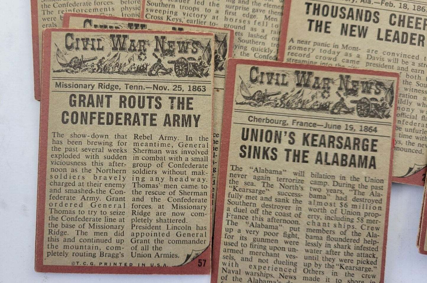 1962 Topps Civil War News Cards Lot Combat 28pc Set