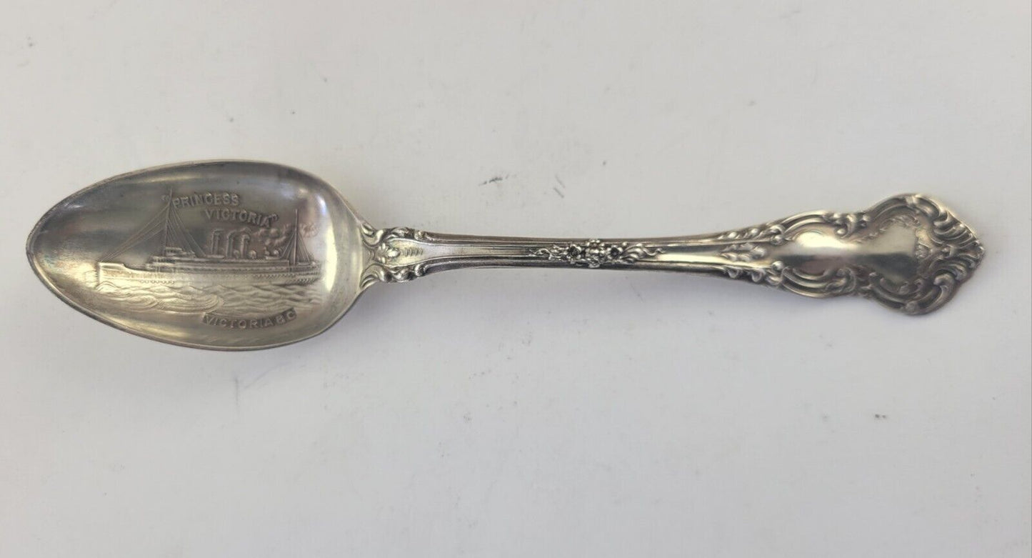 Princess Victoria Ship Victoria BC Canada 5 1/2" Sterling Souvenir Spoon .66oz.