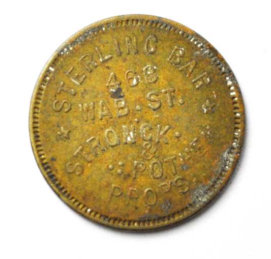 1904-1909 St Paul MN Sterling Bar 468 Wab. St. Stronck Pothem 2.5c Token 23mm