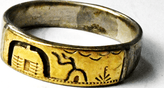 Sterling TC Case Co 14k Two Tone Storyteller Landscape Ring 6mm Size 10-3/4