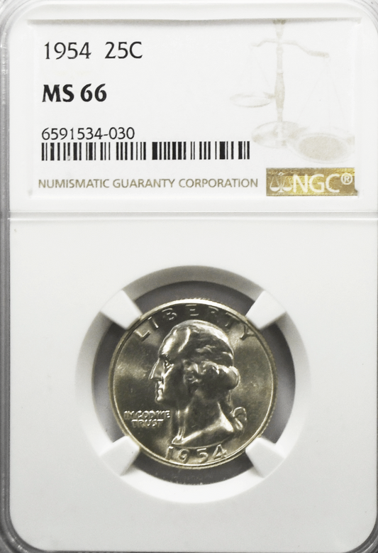 1954 25c Washington Silver Quarter Dollar NGC MS66 Gem Uncirculated