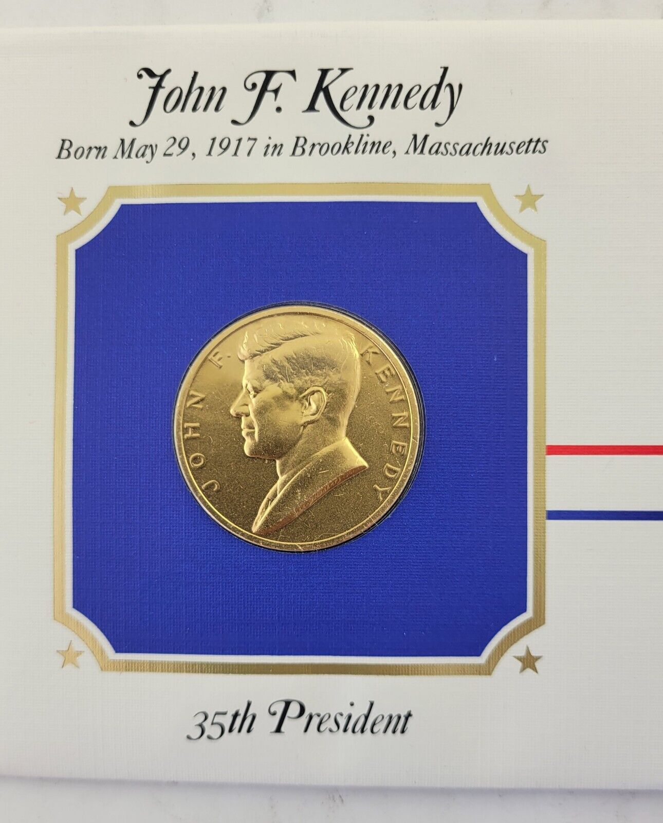 John F Kennedy Presidential Covers Medal Postal Commemorative Society Gold Plate