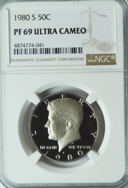 1980 S 50c Kennedy Half Dollar NGC PF69 Ultra Cameo Proof San Francisco