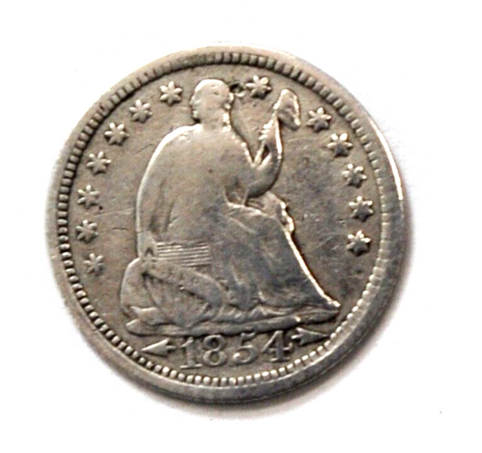 1854 Arrows H10c Seated Liberty Silver Half Dime Philadelphia