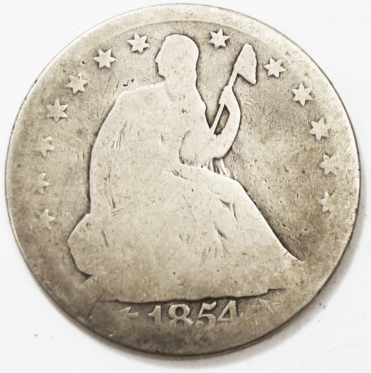 1854 50c Seated Liberty Silver Half Dollar Fifty Cents Philadelphia