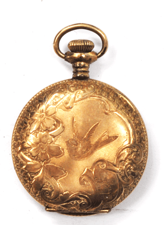 Alpine Pocket Watch Size 0 Not Running 10yr Gold Filled Hunters Case Pink Dial