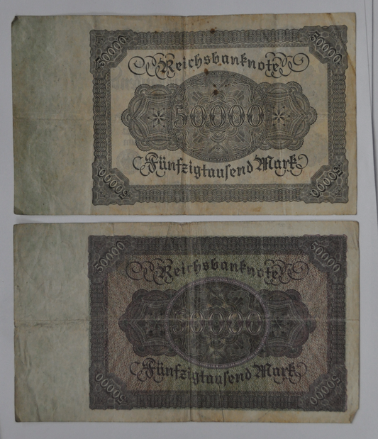 2  1922 Germany 50000 Fifty Thousand Mark 3rd Issue G0478971C C04074559