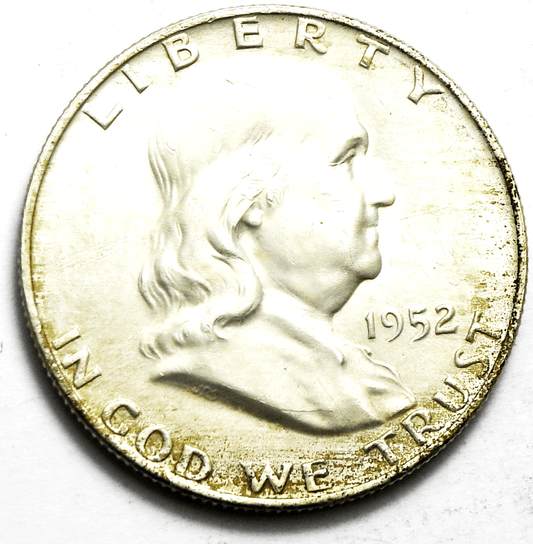 1952 D 50c Franklin Silver Half Dollar Fifty Cents Denver Uncirculated Full Bell