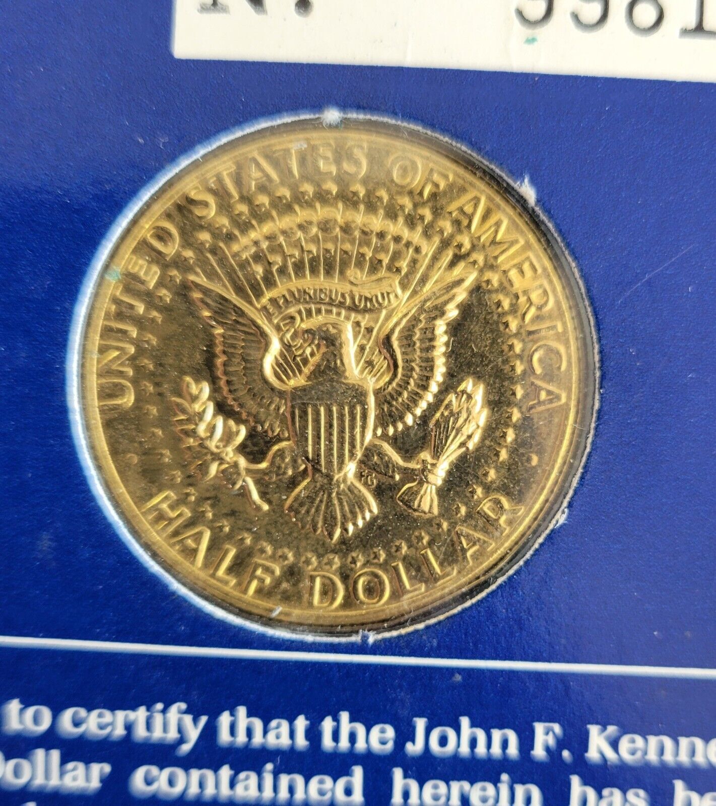 John F. Kennedy Half Double Dated 1960 1980 Covered in Pure 24K Gold Carded