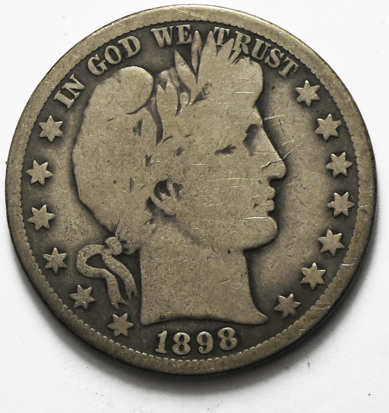 1898 O 50c Barber Silver Half Dollar Fifty Cents US New Orleans Rare