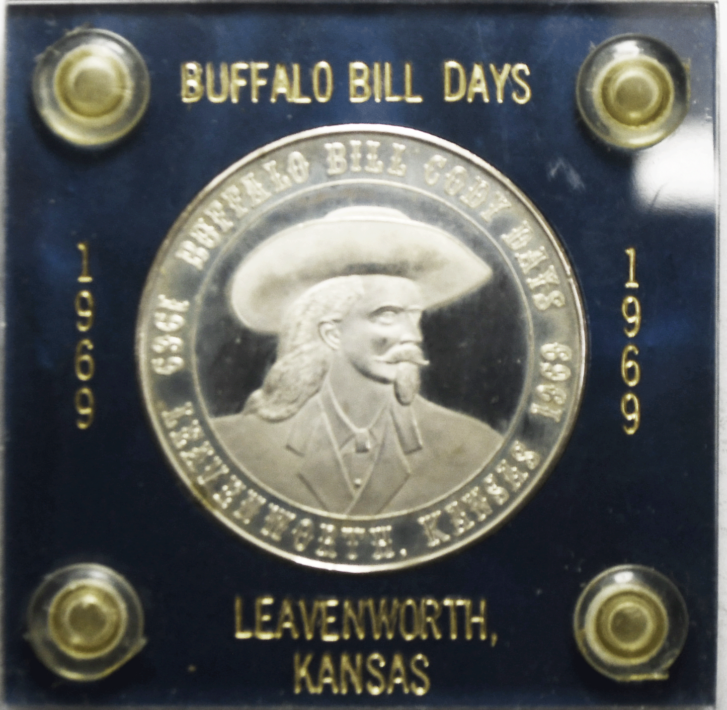 1966 Buffalo Bill Cody Days Leavenworth KS Proof 40mm 26.5g Sterling Silver