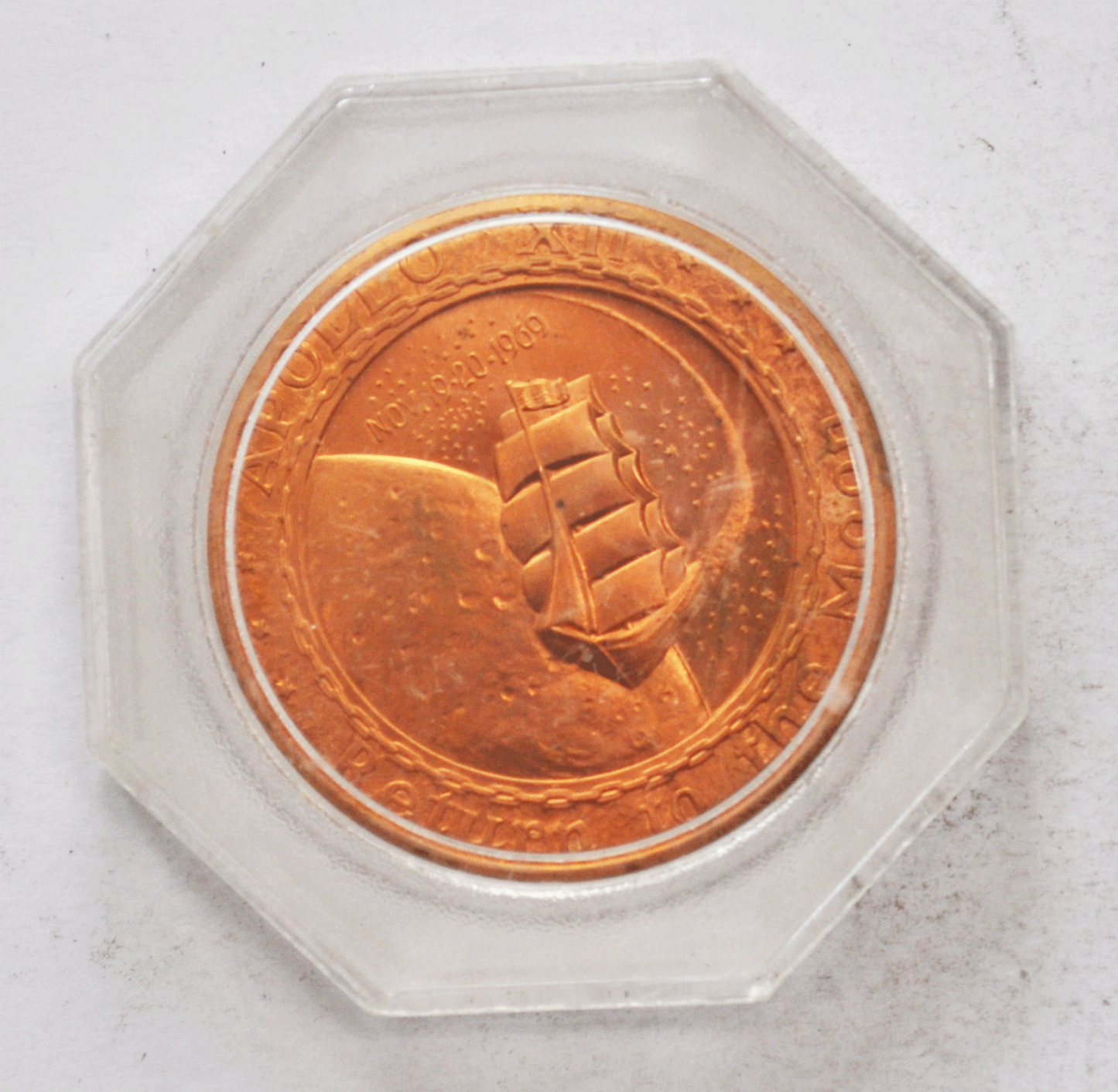 November 19-20 1969 Apollo 12 NASA Return to Moon Bronze Medal 38mm