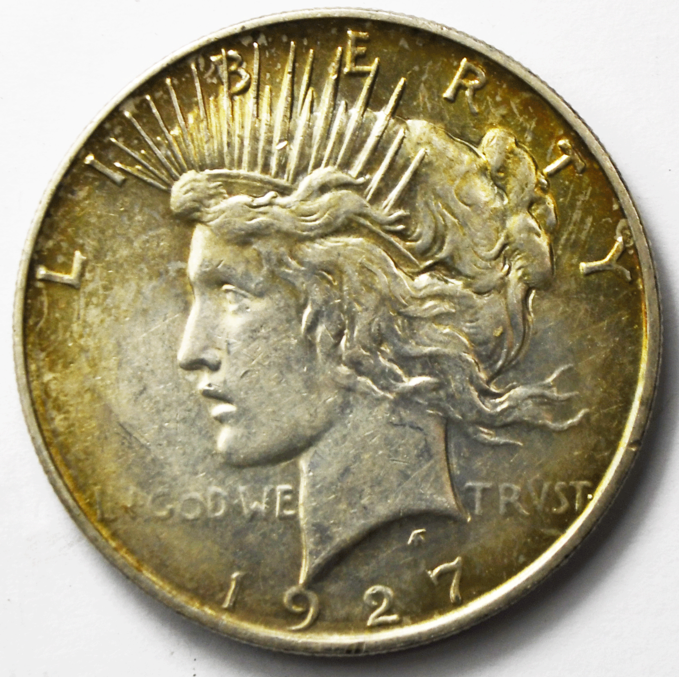 1927 D $1 Peace Silver One Dollar US Denver AU