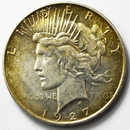 1927 D $1 Peace Silver One Dollar US Denver AU