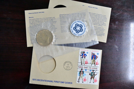 1975 Bicentennial First Day Cover Medal and Stamped Envelope Paul Revere