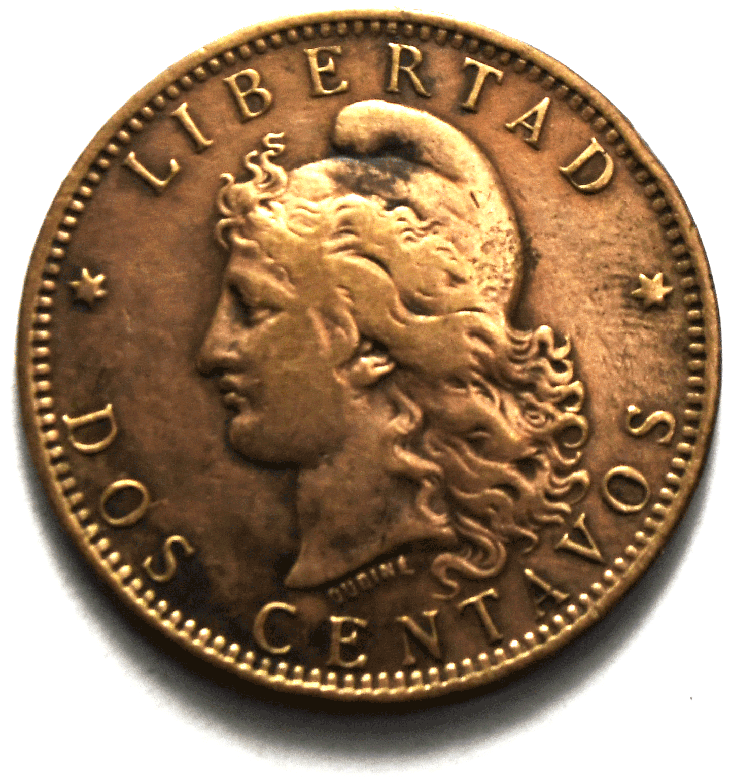 1891 Argentina 2 Centavos KM# 33