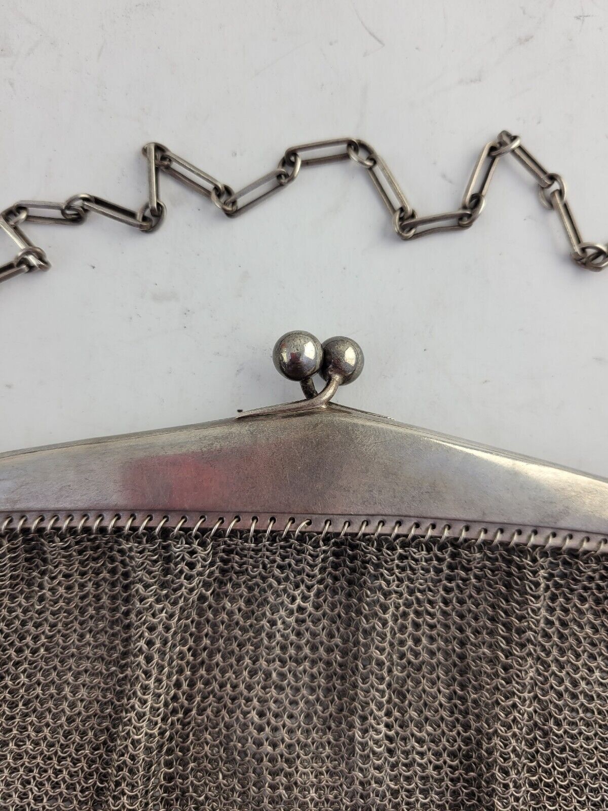 Geschutzt Sterling Silver Mesh Link Purse Germany Vintage Monogrammed 4.5oz