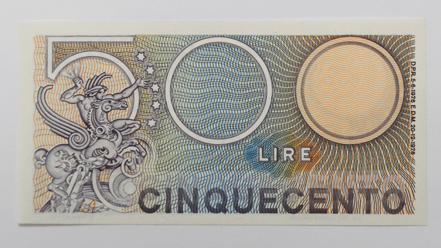 1974 500 Five Hundred Lire Uncirculated Banknote 318525