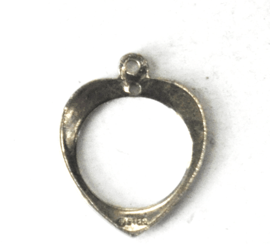 Sterling Silver FORTS Heart Shape Halo Charm 18mm x 15mm