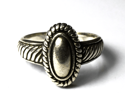 Sterling Silver Brighton Oval Cable Ring 16mm Band Size 9