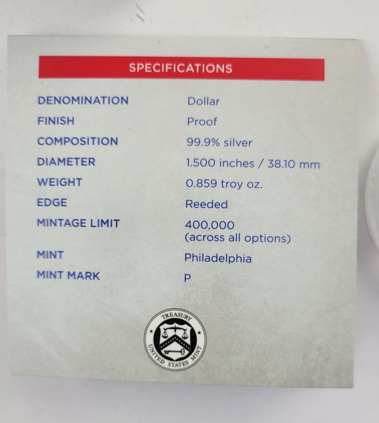 2022 Negro Leagues Proof Silver Dollar Medal Set US Mint Box & Paperwork