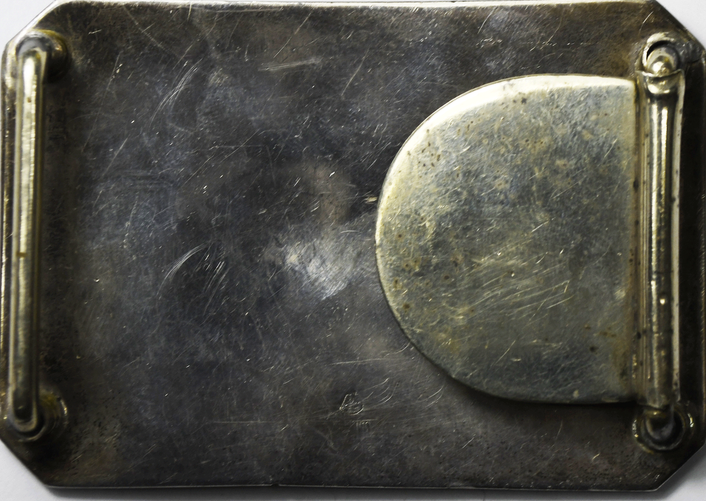 Mexico 900 Silver Bronze Horse Chip Turquoise Inlay Belt Buckle 2.25" x 3.25"