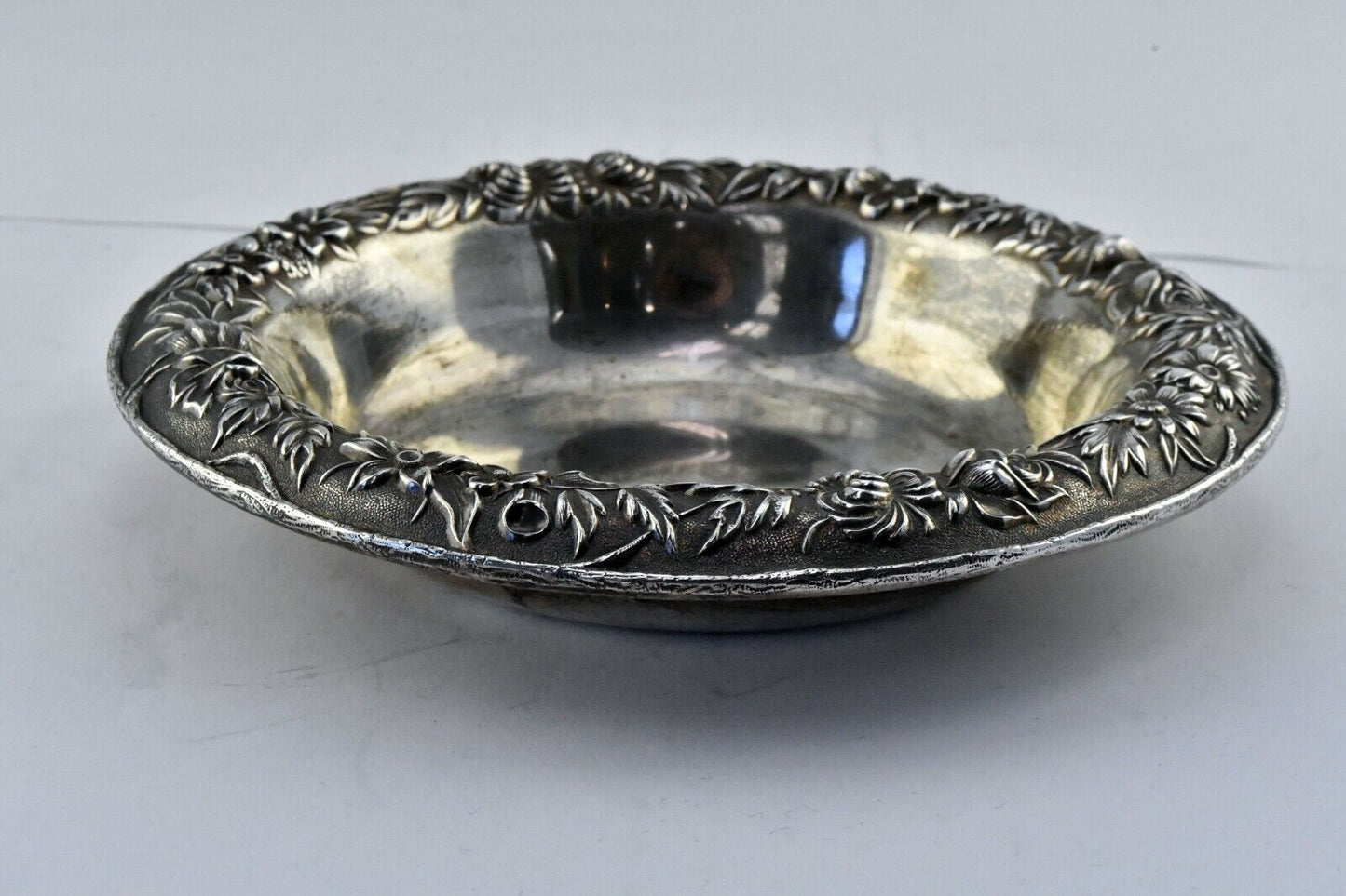 S. Kirk & Sons Repousse Sterling Silver 6 1/4" Compote Bon Bon Nut Dish 4.9 oz.