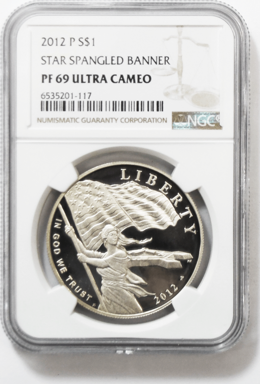 2012 P $1 Star Spangled Banner Commemorative Silver One Dollar PF69 UC NGC