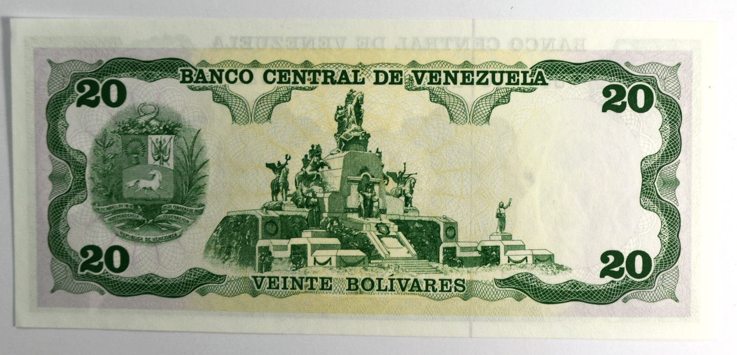 1992 20 Twenty Bolivares Uncirculated Banknote J30720022