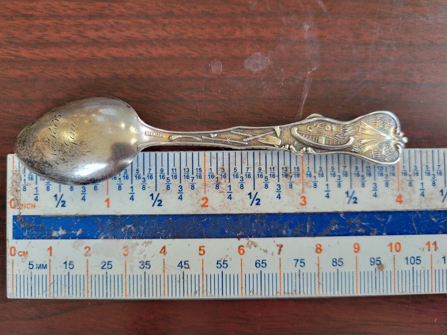 Convention Hall Kansas City Mo.  Sterling Silver 4 1/8" Souvenir Spoon .38oz.